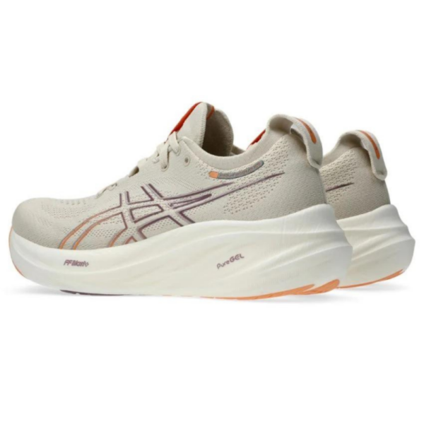 Asics Asics Gel-Nimbus 26 Dame Oatmeal -Faded Orange 1012B601 Gjertsen Sport 1 2 3 4