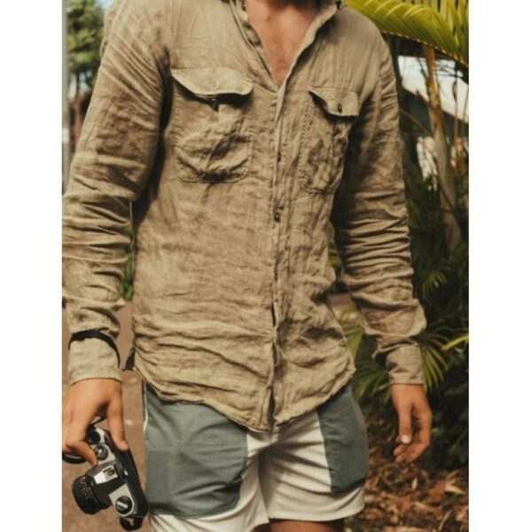 Amundsen Sport Amundsen Safari Linen Shirt Herre Oliven msh58.2 Gjertsen Sport 20