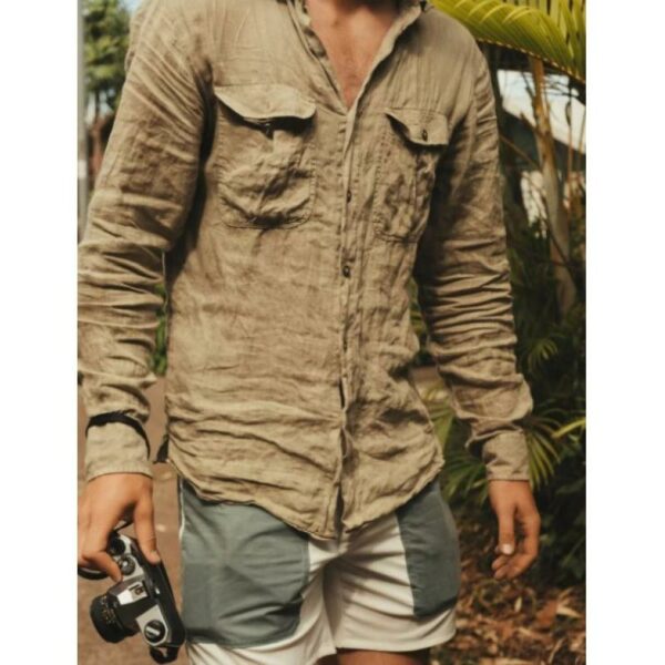 Amundsen Sport Amundsen Safari Linen Shirt Herre Oliven msh58.2 Gjertsen Sport 23
