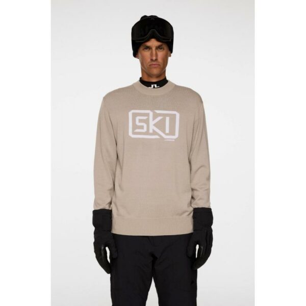 J.Lindeberg J.Lindeberg William Strikkegenser Herre Beige Gjertsen Sport 11